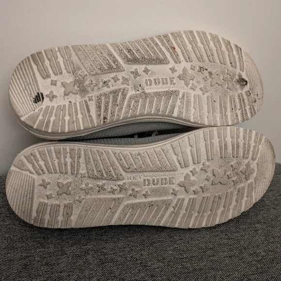 Hey Dude Wally Knit Cobblestone Men's Casual Gray White Shoes - Picture 14 of 16